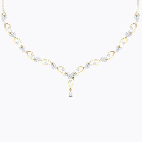 Floral Swirl Diamond Necklace